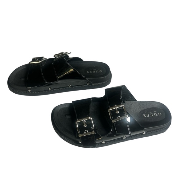Guess Black Slide Sandals with Buckles Size 11 - Picture 2 of 6